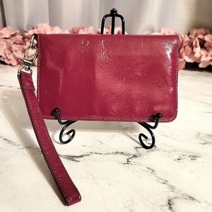 HOBO Int'l Berry Pink Patent Leather Small Wristlet/Wallet